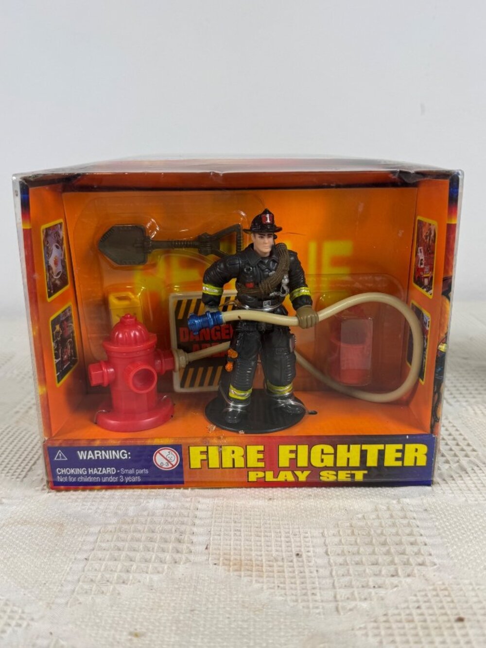 Fire Fighter Play Set Action Figure Tools Accessories Fire Squad Rescue Team NIB